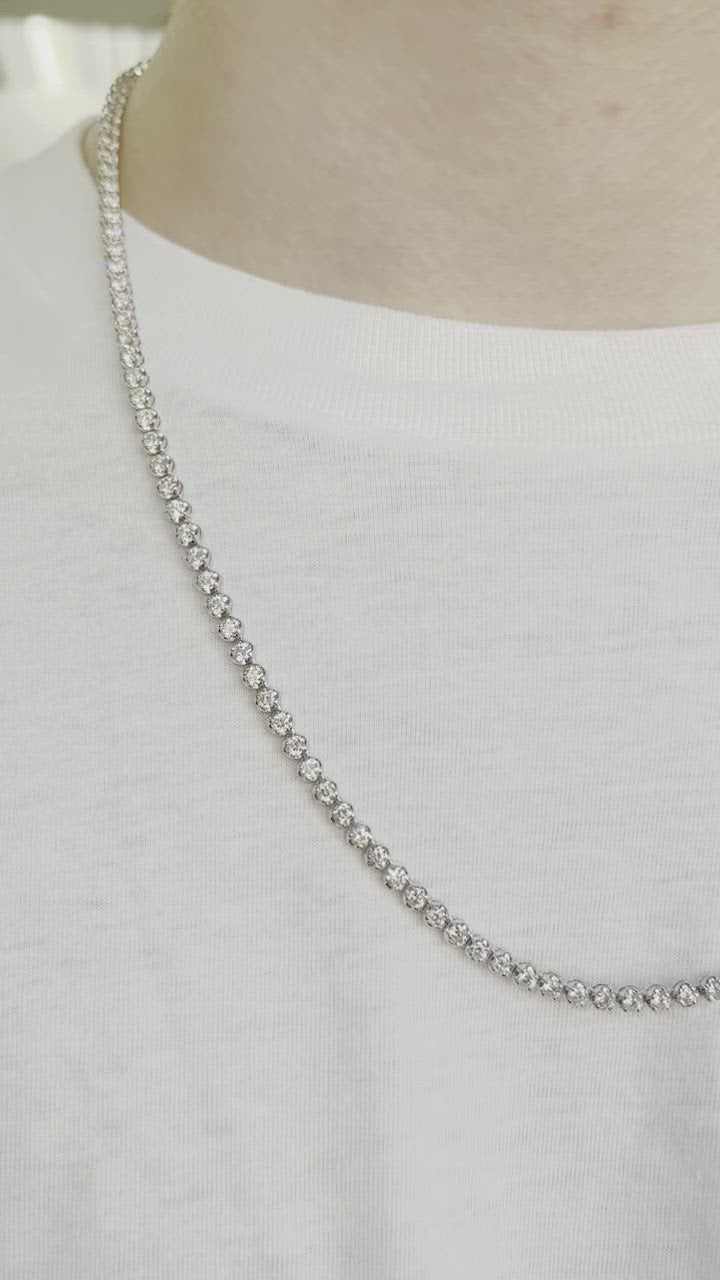 14K White Gold .12 Carat Diamond Side Cross Necklace – Carroll's